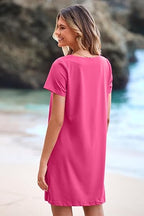 👗✨ 50% RABATT! Ledig Klänning med Fyrkantig Hals & Fickor
