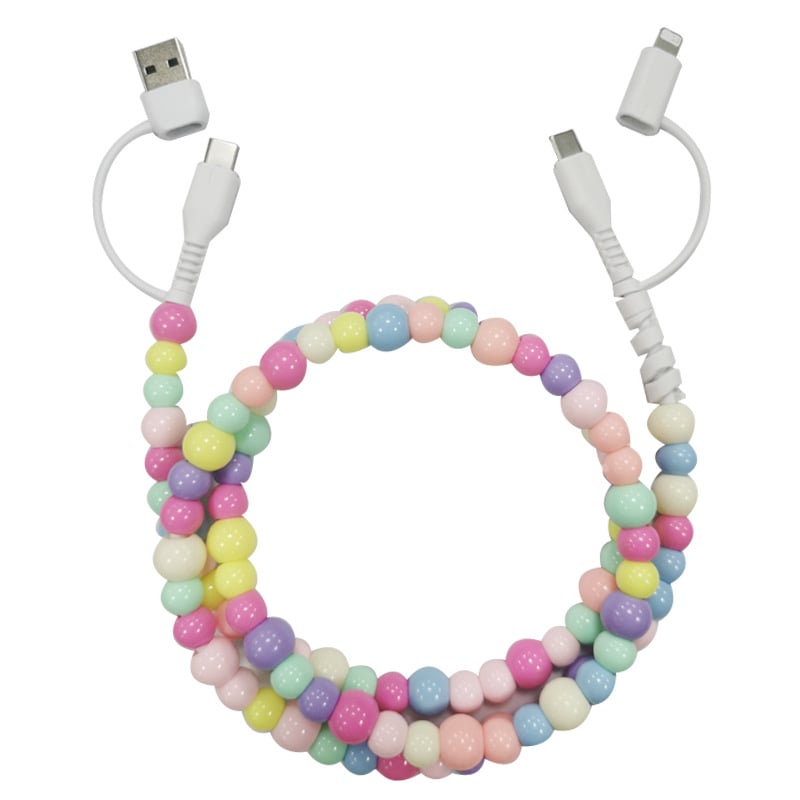 🎁KJØP 1, FÅ 1 GRATIS🔥4-i-1 perlebesatt ladekabel og hurtigladekabel 66W