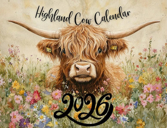 🏆Snabba rea⚡ Över 10 000 sålda! Nästan slut - 🐮Highland Cow-kalender 2026 📅