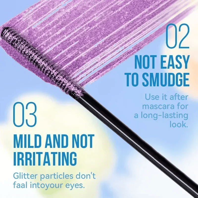 Färgglad Glittermascara/Colorful Glitter Mascara