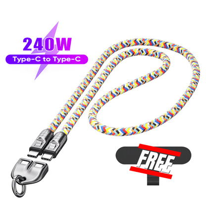 🔥 49 % RABATT🔥C til C 240 W ladekabel med bærbart armbåndsdesign