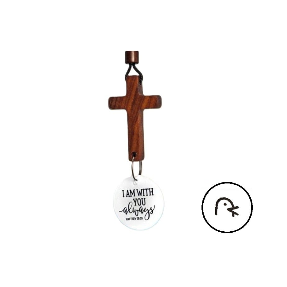 ✝️Bibelord bilbackspegel hängande kors hänge