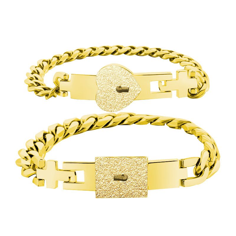 Pararmband "Hjärtformad nyckel och lås" - Unika kärlekshängen för par