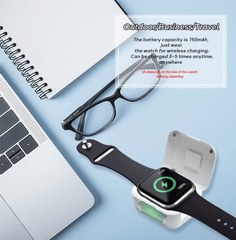 🔥Superdeal! 38 % rabatt! – Bærbar trådløs powerbank for smartklokker