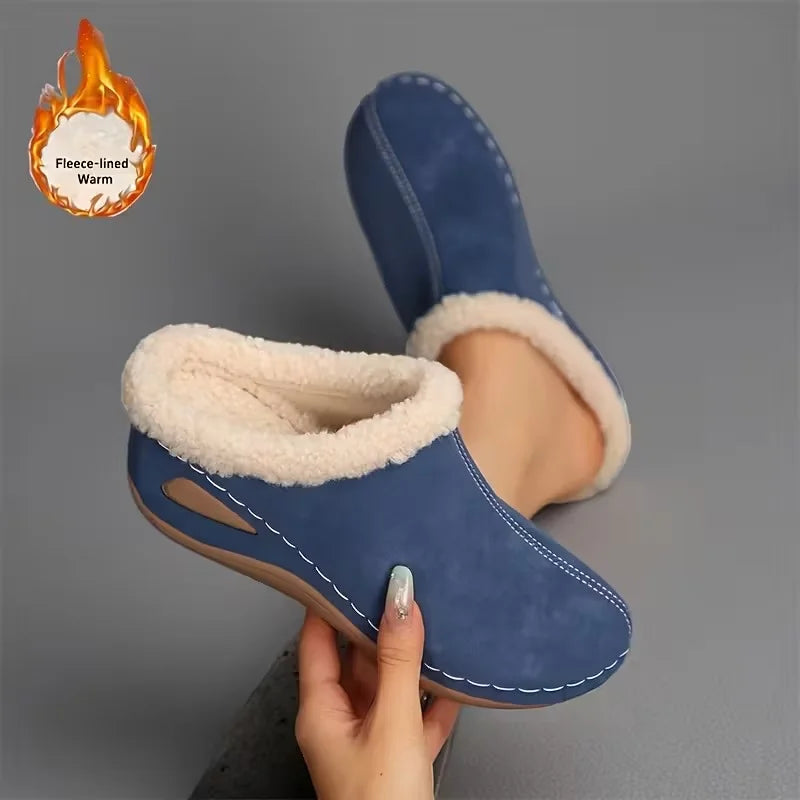 Bekväma slip-on-loafers för damer med ullfoder