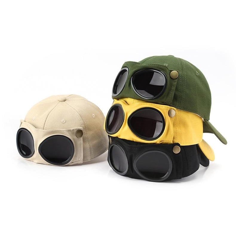 🤣 Basebollkeps i Aviator-stil — Unik design med glasögonpaneler & vintage detaljer! 🧢✨