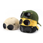🤣 Basebollkeps i Aviator-stil — Unik design med glasögonpaneler & vintage detaljer! 🧢✨