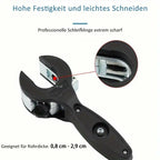 Rörskärare med spärrmekanism, enhandssnabbkapverktyg, för kapning av rostfritt stål, koppar och aluminium med diametrar från 0,8 cm - 2,9 cm
