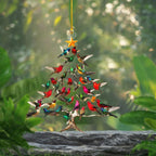 🔥🐦🎄 Juledekorasjon med kolibri i akryl, 2D