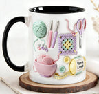 Crochet & Knitting Themed Ceramic Coffee Mug