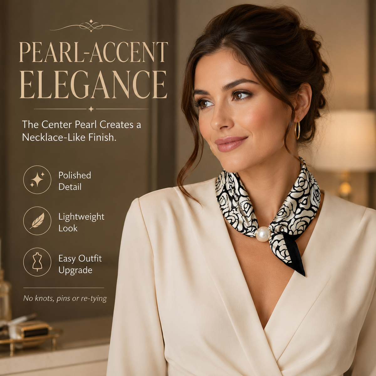 🧣 Oansträngd glamour: Påsnäppbar pärlhalsbandsscarf ✨