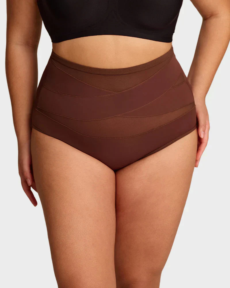 🌸Sista dagen - Köp 1 få 3-pack✨Plus-Size trosor med hög midja och korsade magkontroller