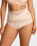 🌸Sista dagen - Köp 1 få 3-pack✨Plus-Size trosor med hög midja och korsade magkontroller