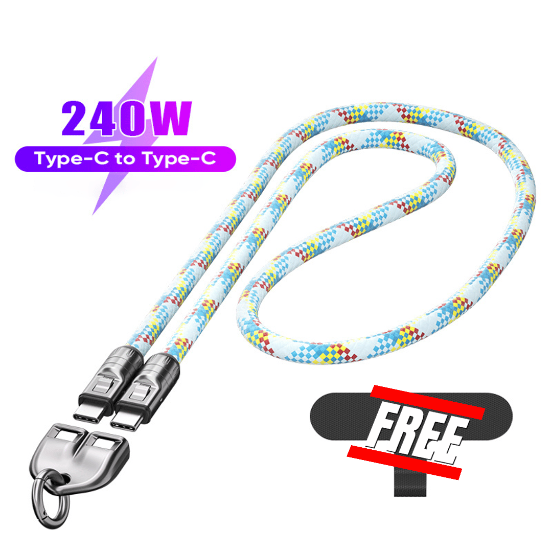 🔥 49 % RABATT🔥C til C 240 W ladekabel med bærbart armbåndsdesign