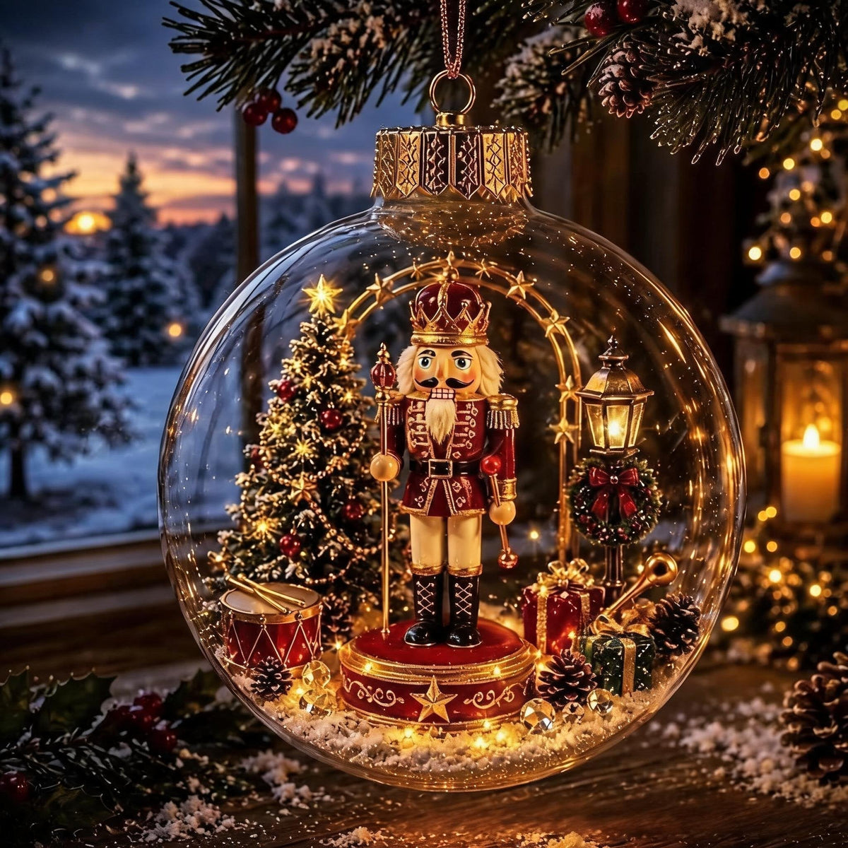 🎄Glödande juldiarama-ornament – En liten vintervärld i din handflata👼