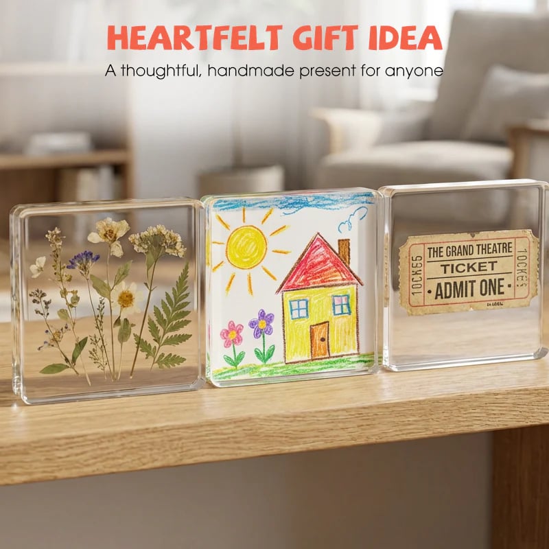 🎞✂10-pack 2" x 2" Klar akryl DIY kylskåpsmagnetset med självhäftande baksida – Fyrkantiga magnetiska fotoramar med fantastisk 3D-effekt 💕