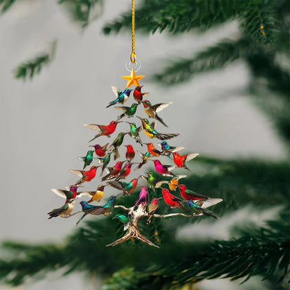 🔥🐦🎄 Juledekorasjon med kolibri i akryl, 2D