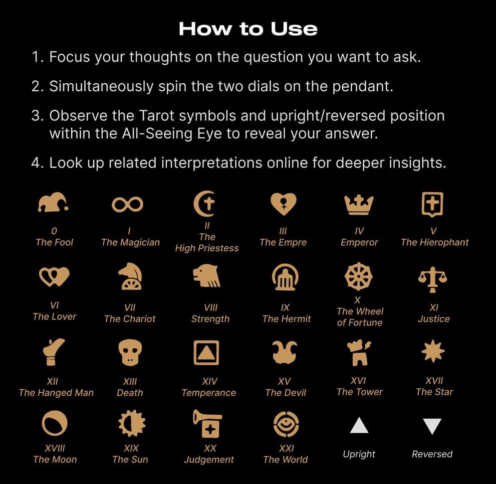 👁️‍🗨️Handmade Tarot Vision Pendant: Connect To Cosmic Wisdom Anytime(✨Comes With Instruction Manual)