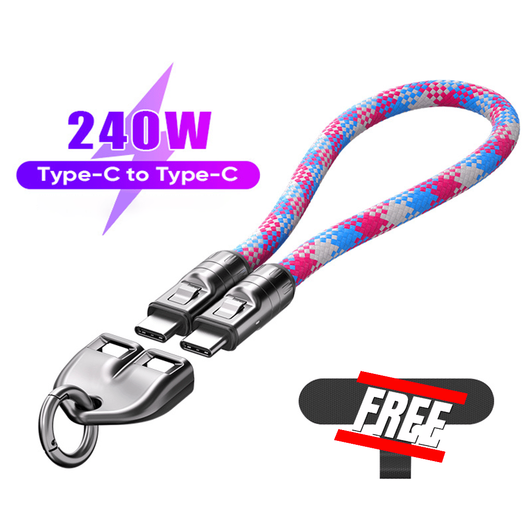🔥 49 % RABATT🔥C til C 240 W ladekabel med bærbart armbåndsdesign