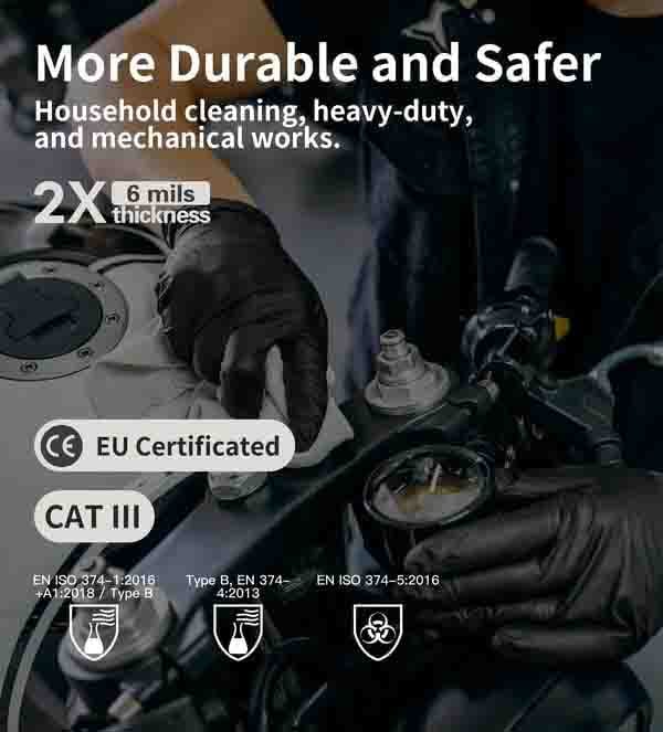 100/50-pack svarta engångshandskar av nitril