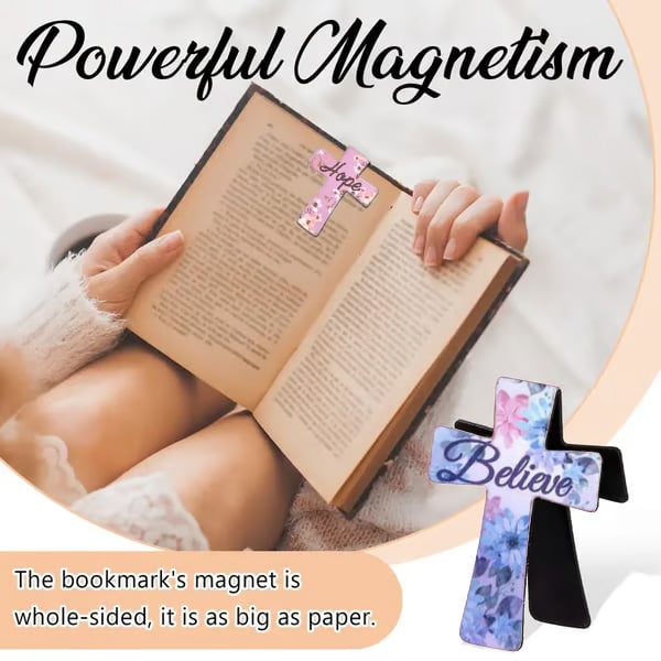 📖16 st magnetiska bokmärken i form av kors – presenter för bibelstudier, läsare, lärare, studenter🌸✝️