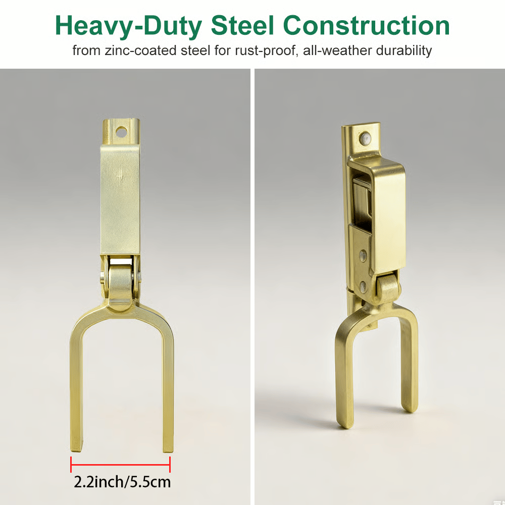 Omedelbart låsande grindlås – Förhindrar att nötkreatur, får och hästar rymmer