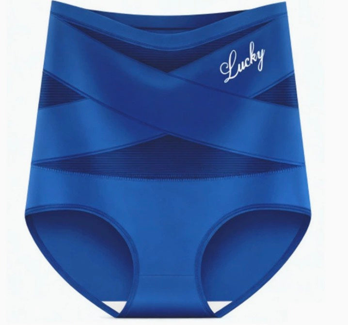 🌸Sista dagen - Köp 1 få 3-pack✨Plus-Size trosor med hög midja och korsade magkontroller