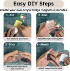 🎞✂10-pack 2" x 2" Klar akryl DIY kylskåpsmagnetset med självhäftande baksida – Fyrkantiga magnetiska fotoramar med fantastisk 3D-effekt 💕
