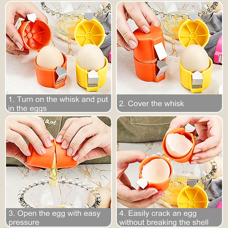 🎊Eggåpner i rustfritt stål – Knekk, kutt og separer egg enkelt🍳