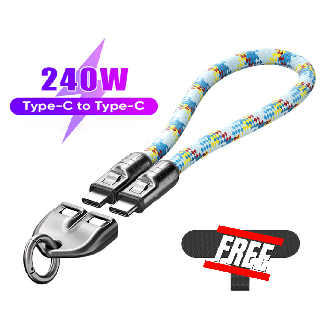 🔥 49 % RABATT🔥C til C 240 W ladekabel med bærbart armbåndsdesign