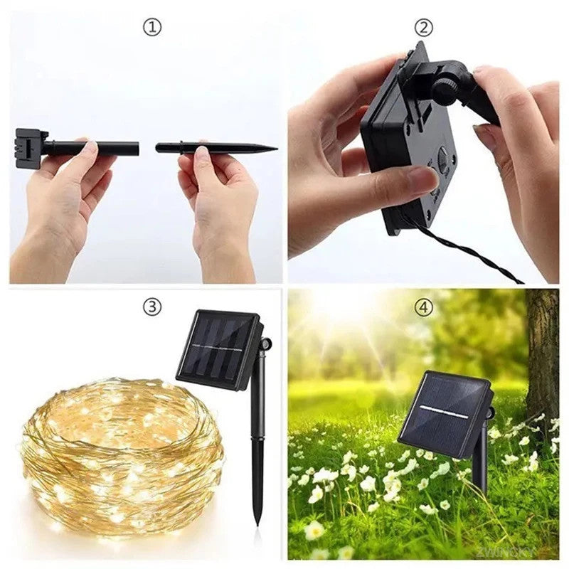 Solcellsdrivna LED-ljusslingor