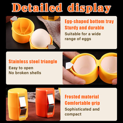 🎊Eggåpner i rustfritt stål – Knekk, kutt og separer egg enkelt🍳