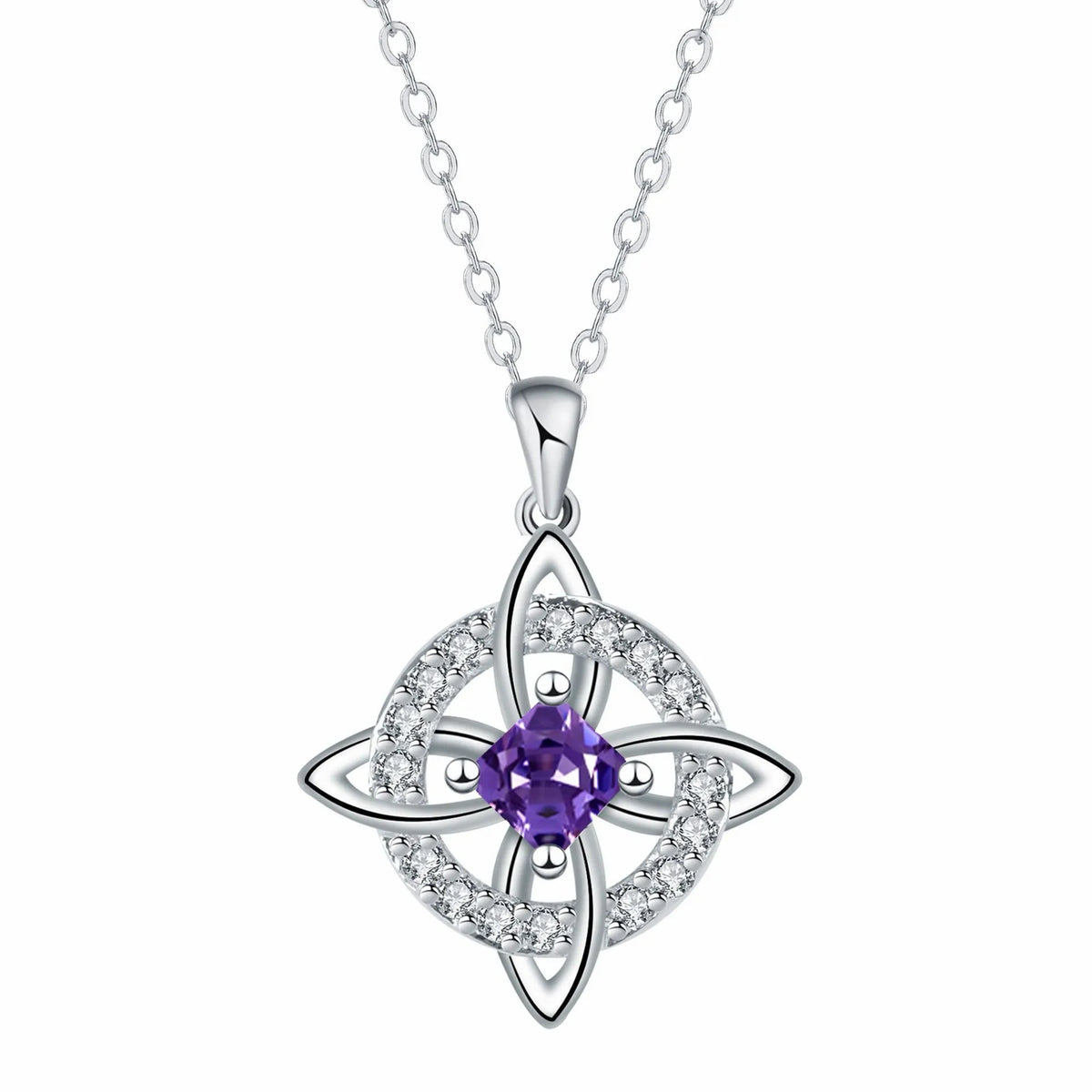 Mystiskt halsband med månadssten och häxknut – 🔮💞Skydda dina nära och kära