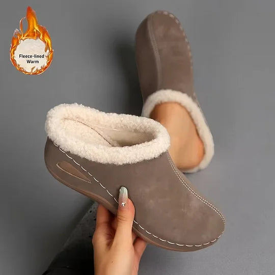 Bekväma slip-on-loafers för damer med ullfoder