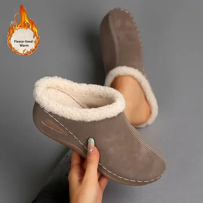 Bekväma slip-on-loafers för damer med ullfoder