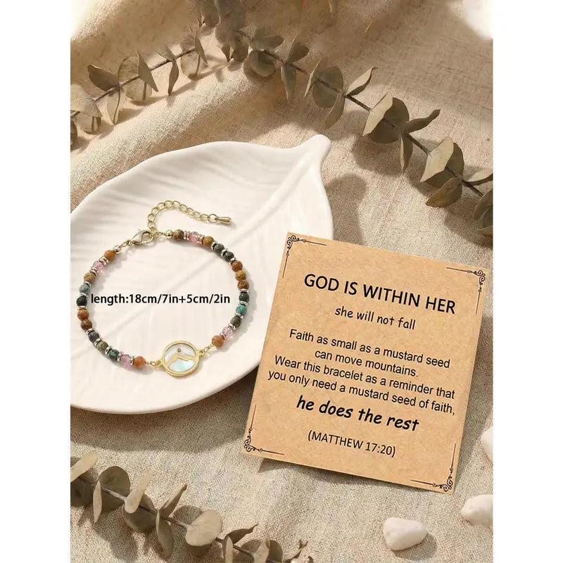 ✝️ Trosarmband med senapsfrö – Matteus 17:20 Inspirerande kristet armband