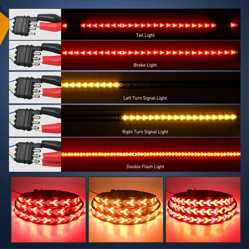 🎁LED-bakgavelbelysning, körriktningsvisare samt kör- och backljus