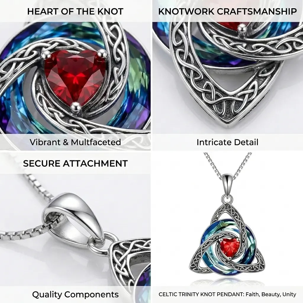 ✨ Halsband med födelsesten och keltisk treenighetsknut – en betydelsefull symbol för kärlek och samhörighet 🍀