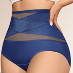 🌸Sista dagen - Köp 1 få 3-pack✨Plus-Size trosor med hög midja och korsade magkontroller
