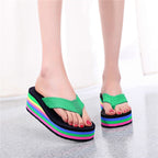 🌈Flip-flops for kvinner med regnbuefargede såler