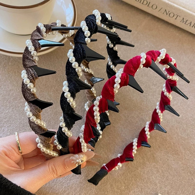 🔥Hot Sale🔥Vintage hårbånd med kunstig perle og høy kranium (50 % rabatt)