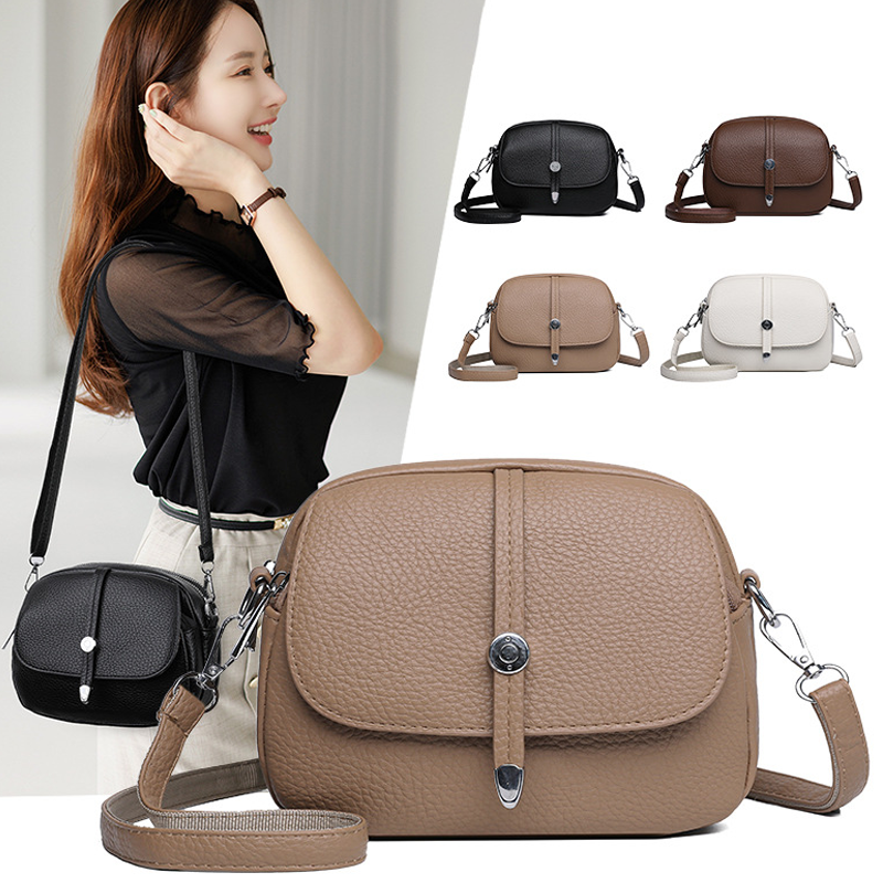 👜Ensfarget lett crossbody-veske for kvinner