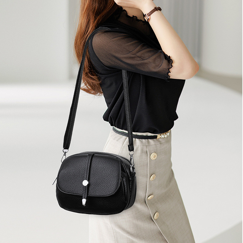 👜Ensfarget lett crossbody-veske for kvinner