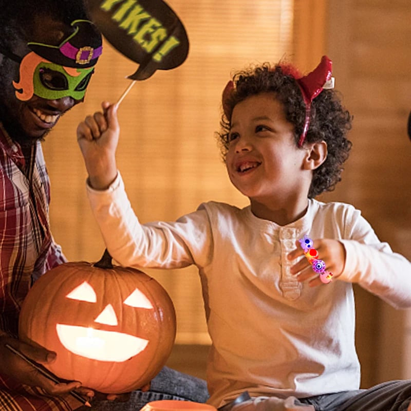 LED Ljus Halloween Lysande Ring - Set med 50 st