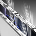 iPhone-skal med bar ram i metall och värmeavledande funktion med sjöhästspänne