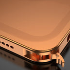 iPhone-skal med bar ram i metall och värmeavledande funktion med sjöhästspänne