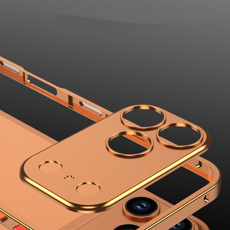 iPhone-skal med bar ram i metall och värmeavledande funktion med sjöhästspänne