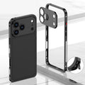 iPhone-skal med bar ram i metall och värmeavledande funktion med sjöhästspänne