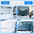 Snöborste med dubbla huvuden och isskrapa för bil