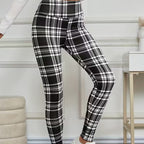 Fleecefodrade rutiga leggings för damer – mjuka, stretchiga och snygga vinterplagg 🧣